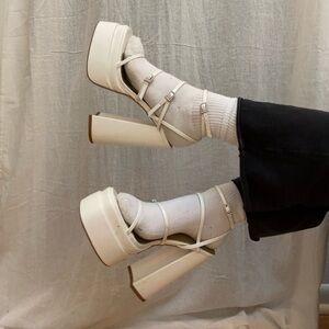 Strappy platform heels